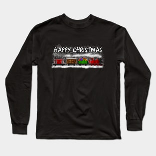 Christmas 2020 Steam Train Locomotive and Wagons Snow Long Sleeve T-Shirt